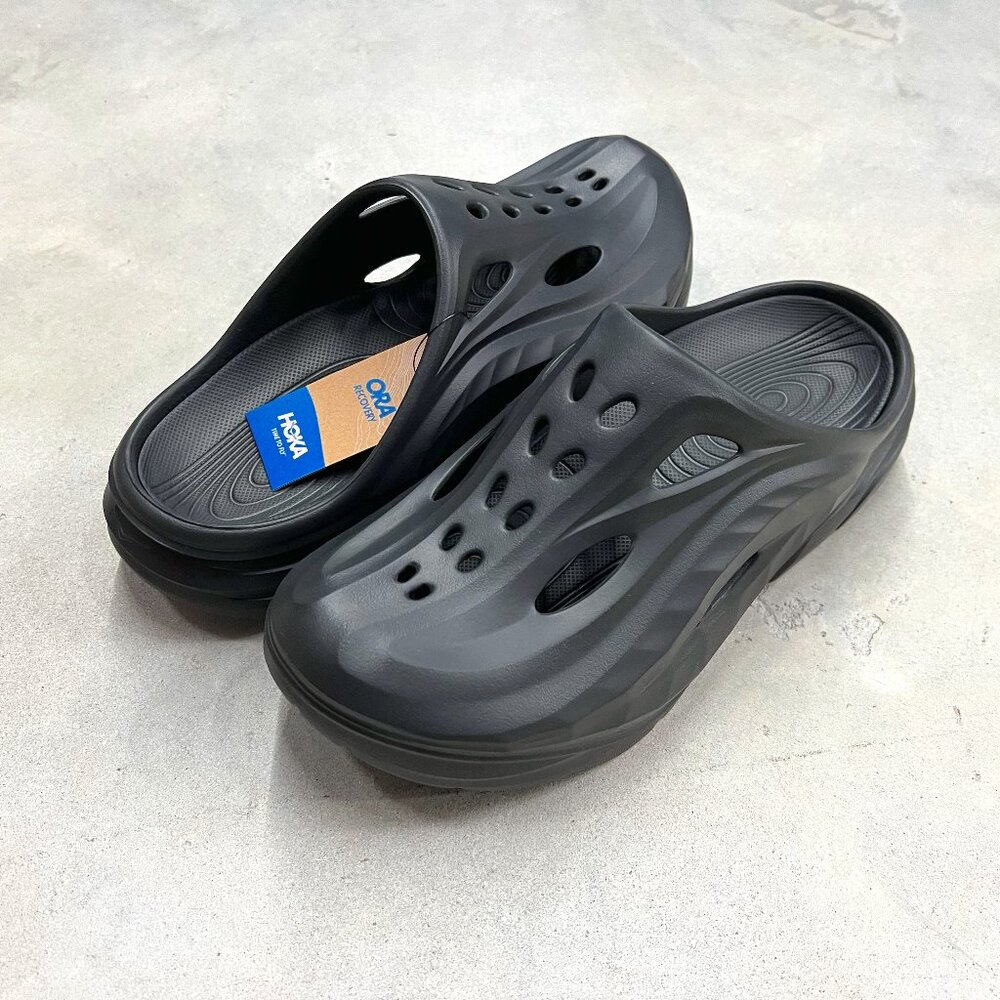 Hoka Ora Recovery Unisex Clog Mule Black 1147951/BBLC - New